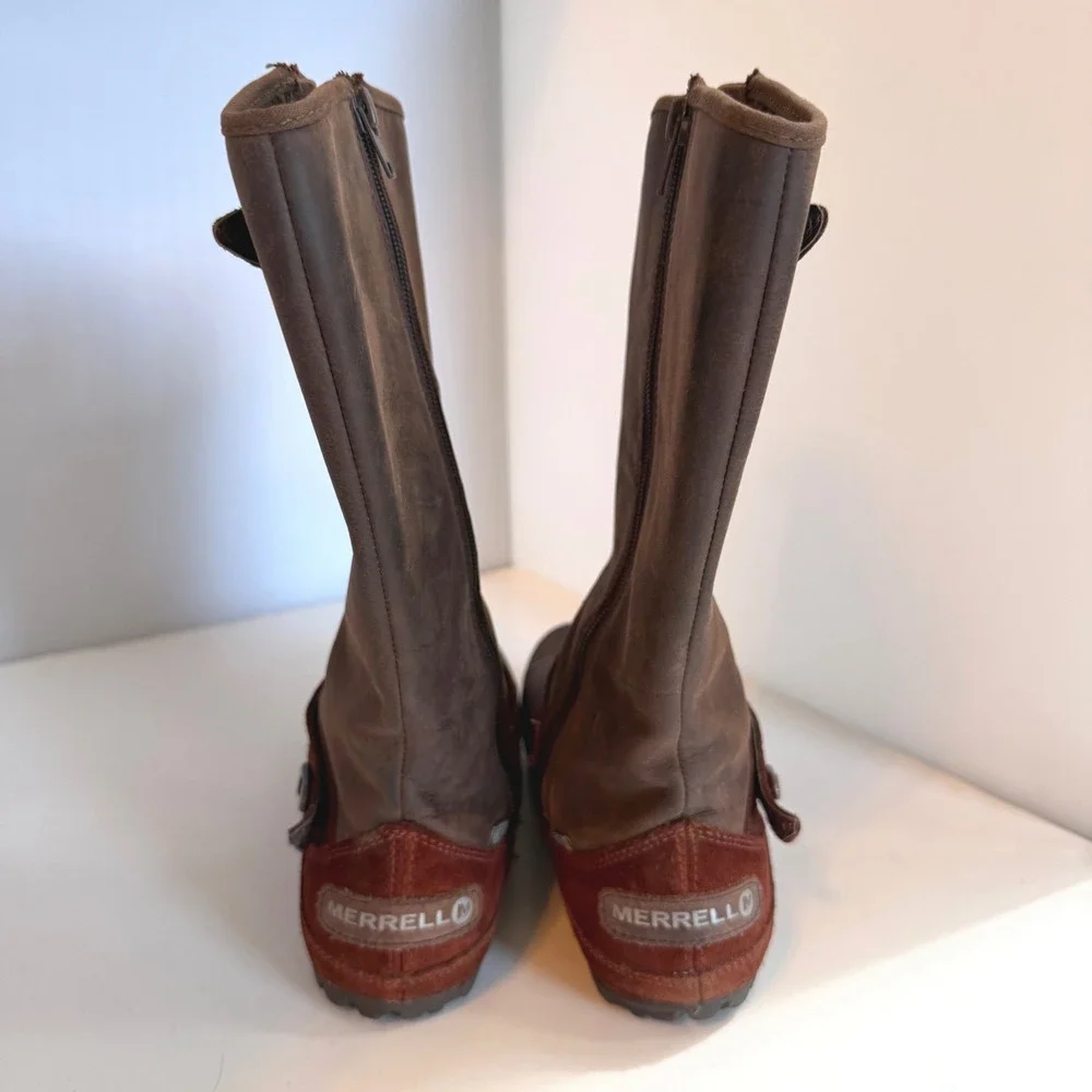 Merrell Haven Waterproof Boots Cinnamon Brown Leather Mid-Calf 7.5 Gorpcore